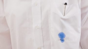 Ink spot on white shirt