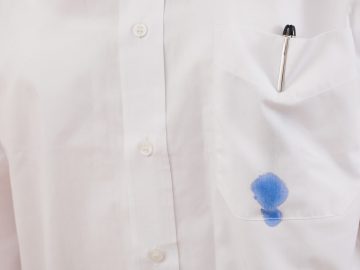 Ink spot on white shirt